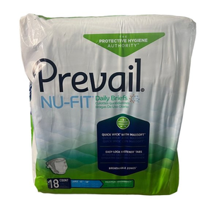 Prevail NU-FIT Daily Briefs Size Large 45"-58"‎ Maximum Absorbency